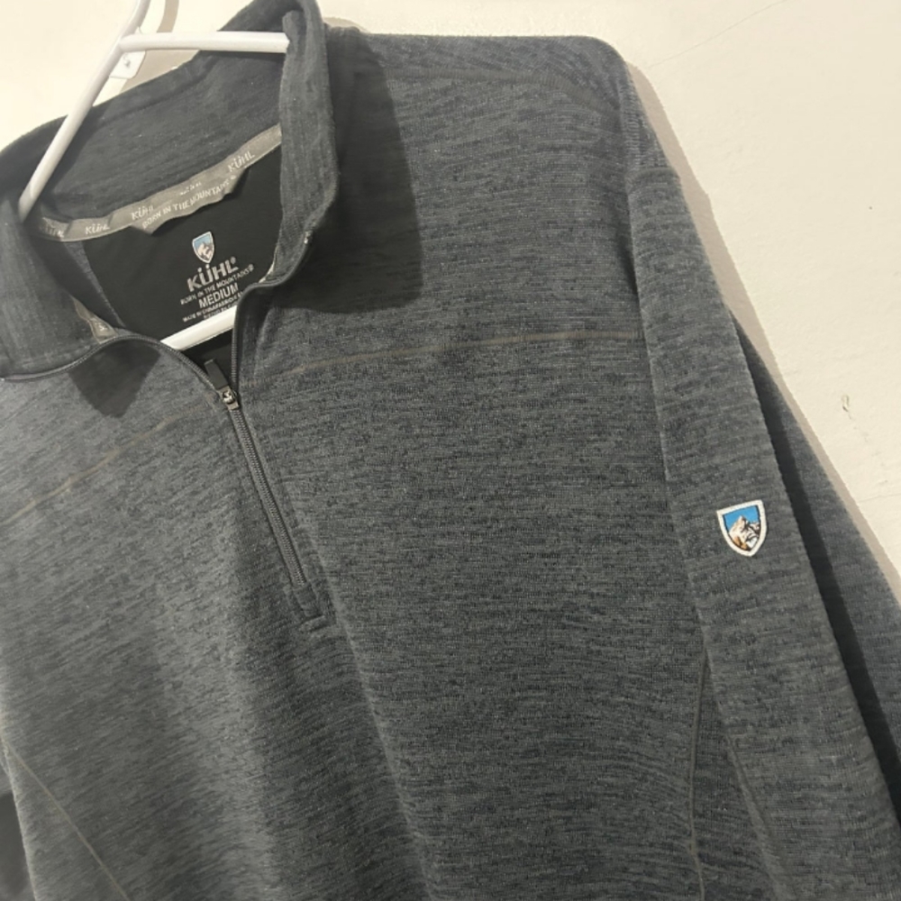 Kuhl Quarter Zip ThermoKore Sweater Jacket Gray Pullover Mock Neck Mens Medium - Picture 4 of 4